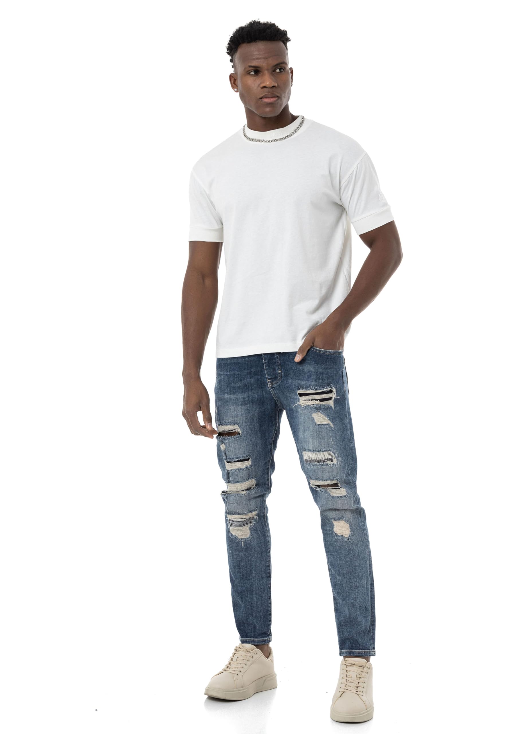 Red Bridge - Jeans da uomo, look Destroyed