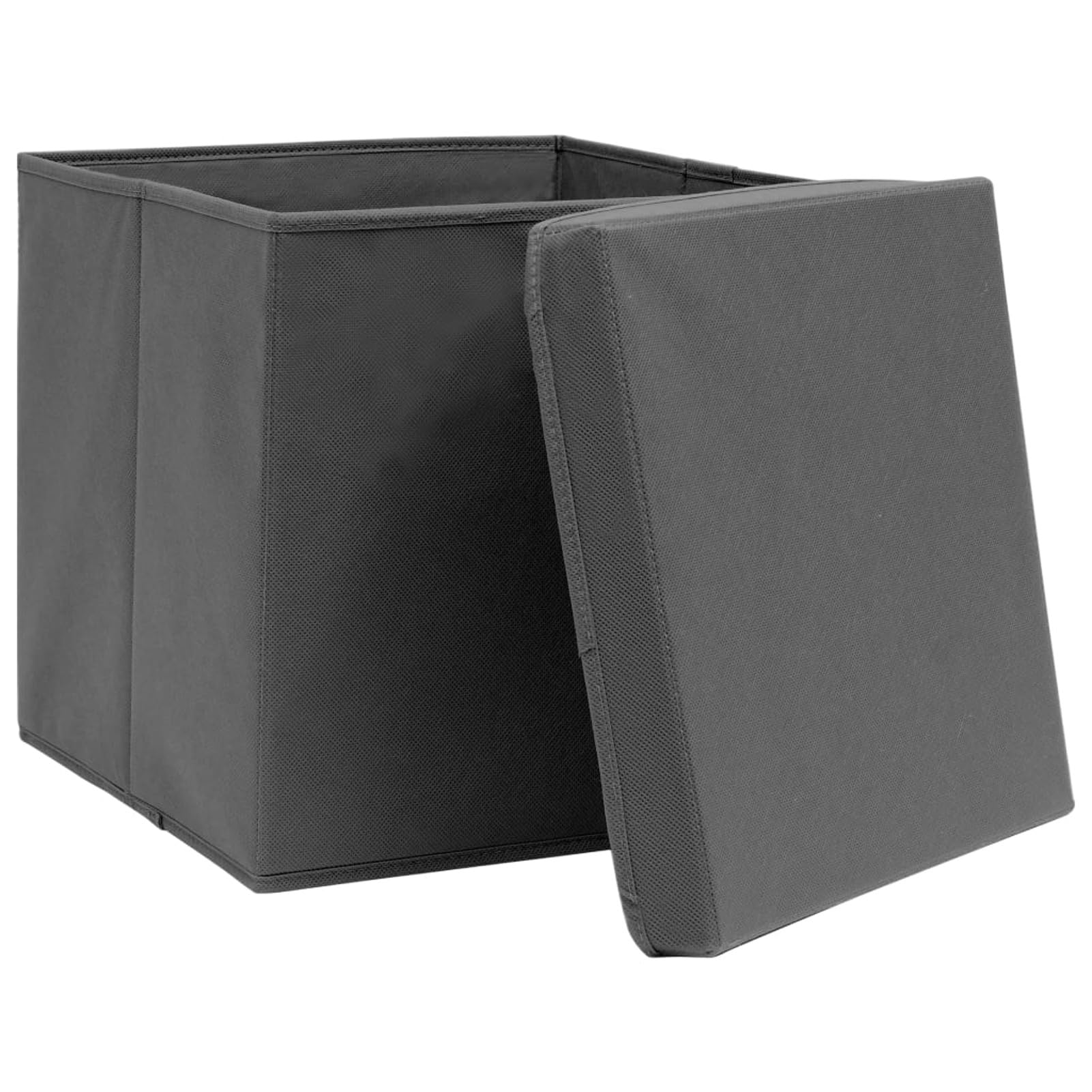 LAPOOH Aufbewahrungsboxen mit Deckel 10 STK Spielzeugkiste, Aufbewahrungskiste, Kleideraufbewahrung, Kleideraufbewahrung & Organisation, Grau 32×32×32 cm Stoff