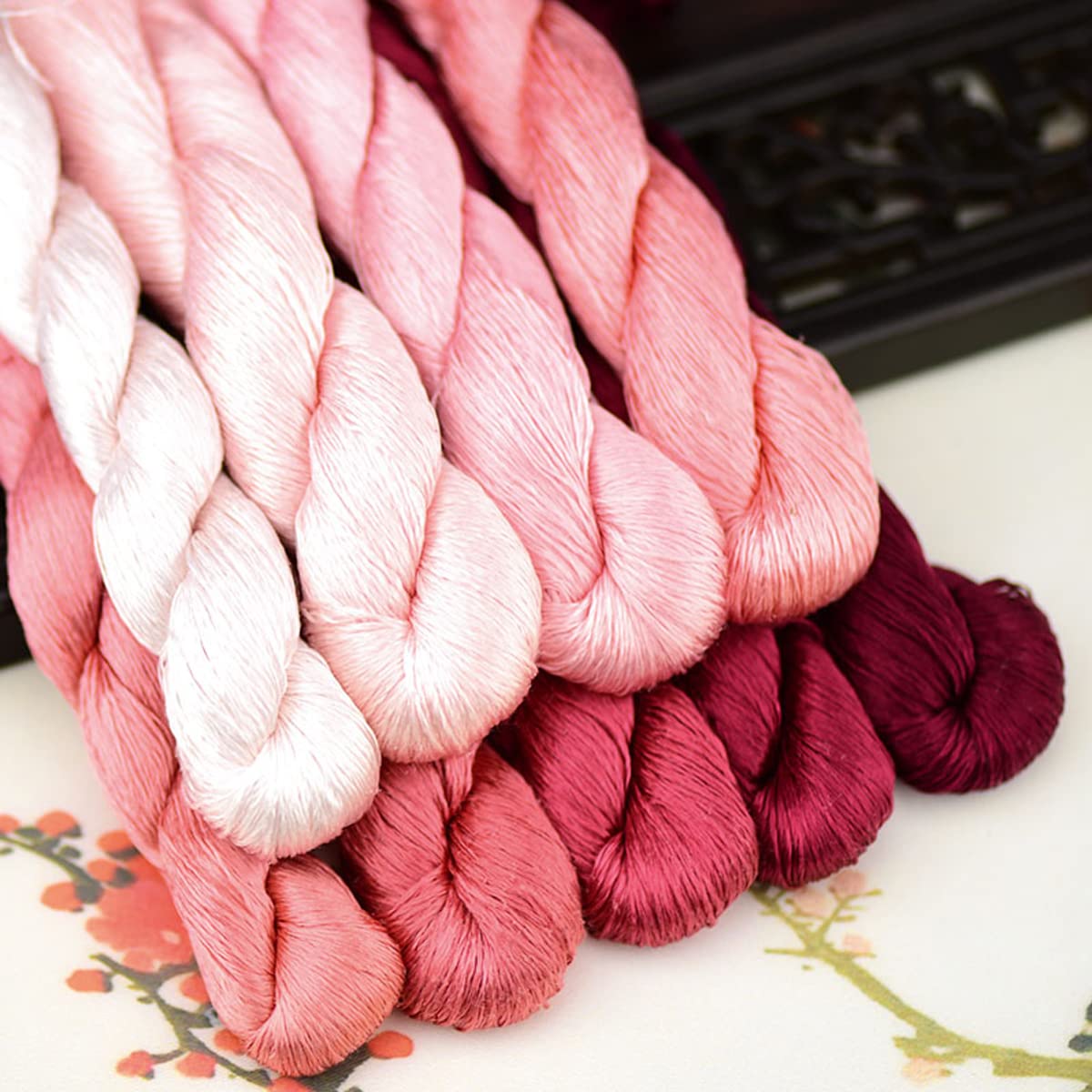 MINGGUXIUYI Natural 100% Silk Thread Handmade Embroidery Thread Floss (48), 1080 yards - Image 3
