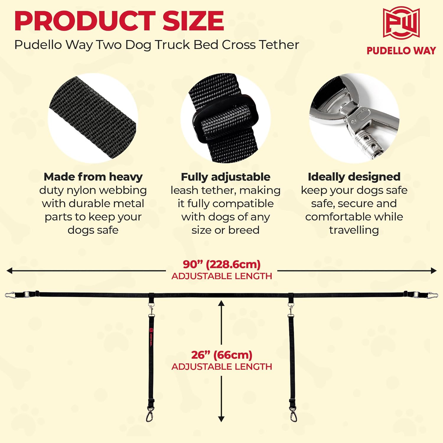 Leash System Dog Tie Down For Truck Bed Truck Bed Dogs Tether For Two Dogs  Canine