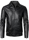 Mens Faux Leather Bomber Jacket Classic Style Motorcycle Jackets