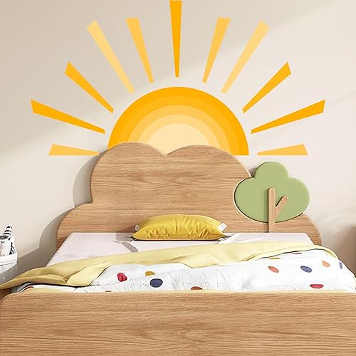 Miniatura 4 de Rising Sun - Calcomanía de pared grande para habitación de niños, extraíble y reposicionable, calcomanía de pared ecológica para habitación de
