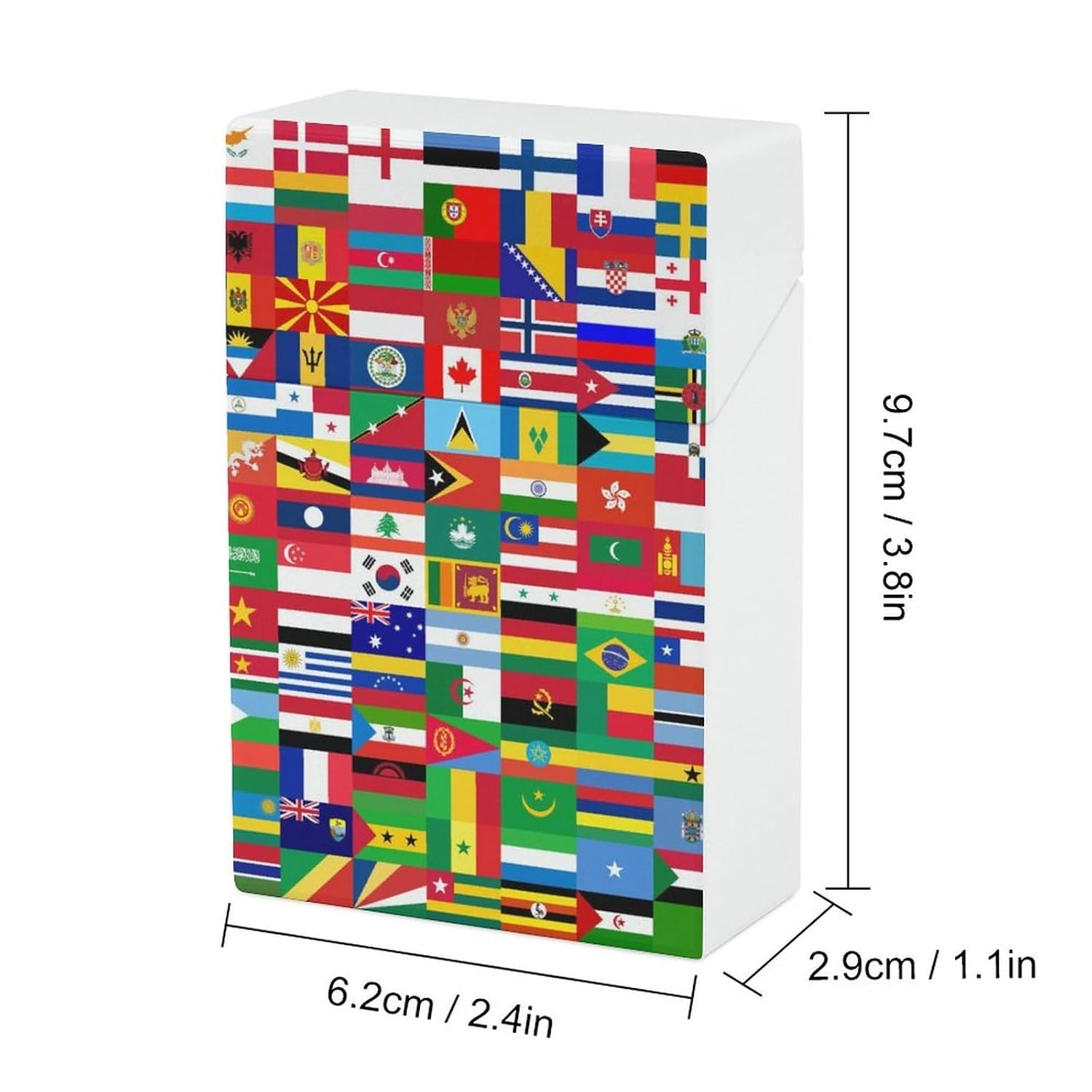 World Country Flag Cigarette Case Plastic Cigarettes Box Smoking Accessories for Men Women image 2