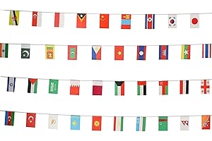 GentleGirl Asian 48 Flags Mini Pennant Banner