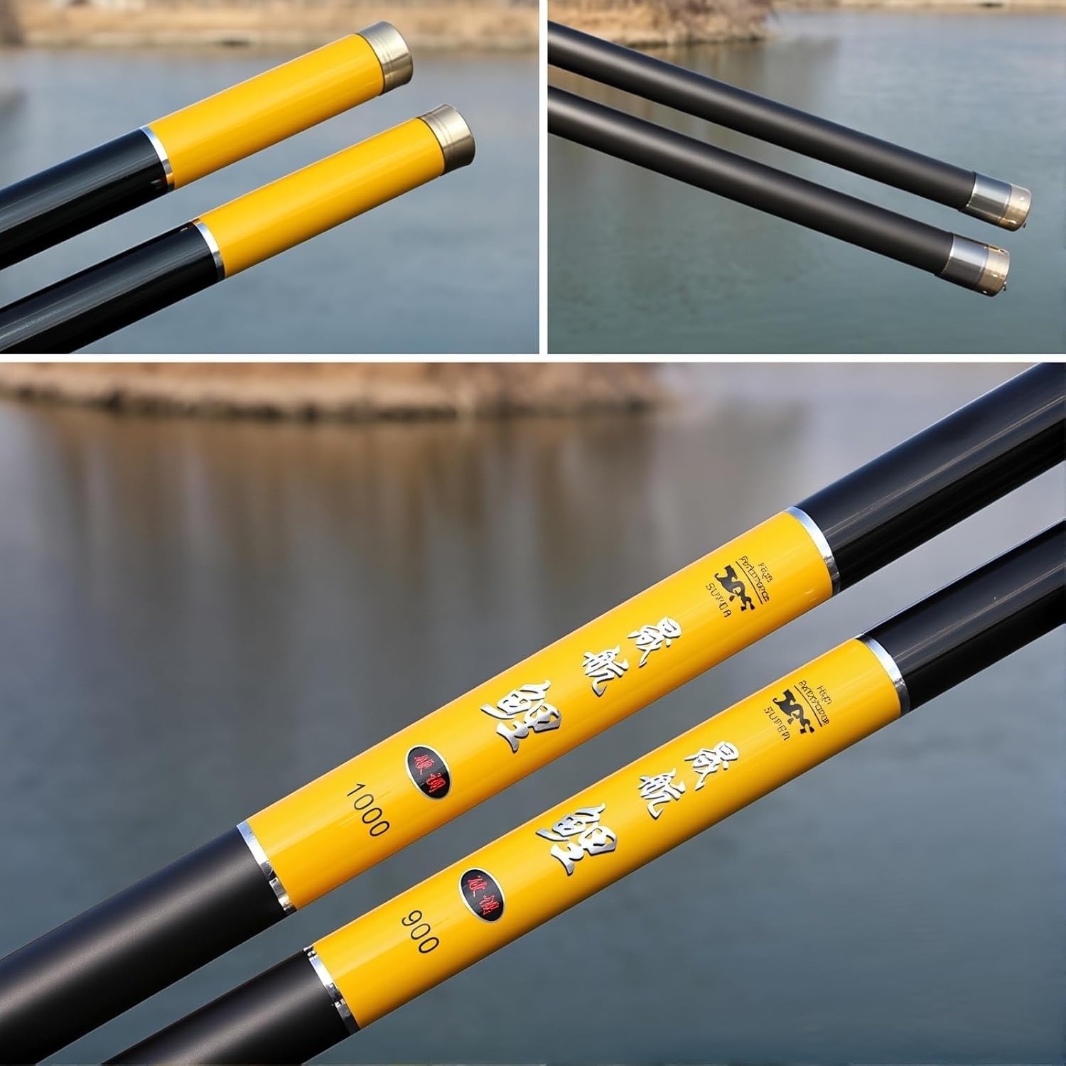 Canna da pesca telescopica in carbonio da 8 m a 16 m – Canna da pesca al pesce d'acqua dolce in stile cinese – Per pesci di grandi dimensioni – Canna da mano ultraleggera e ultra rigida