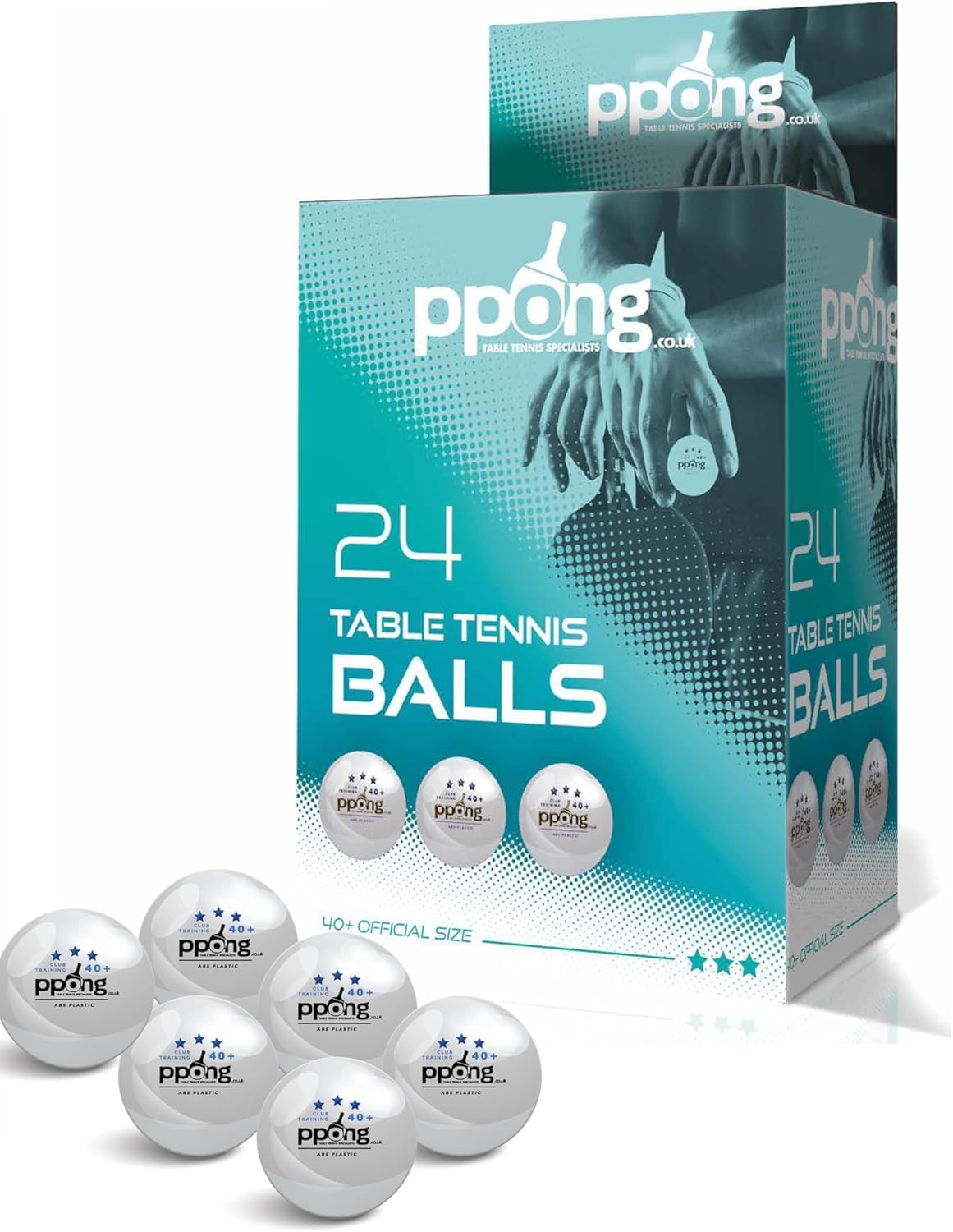 PPong Ping Pong Balls 3 Star Professional Table Tennis Balls 40+mm, Premium ABS Material, Durable Competition & Training Balls for Indoor Outdoor Play 100 pcs