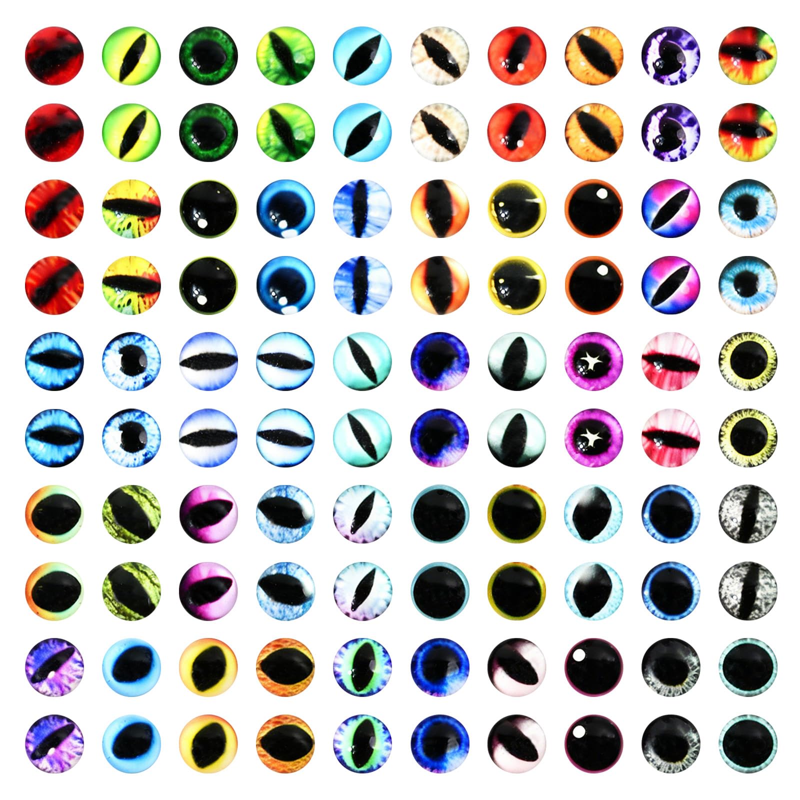 Glas-Cabochons, Drachenauge, 6 mm, 100 Stück