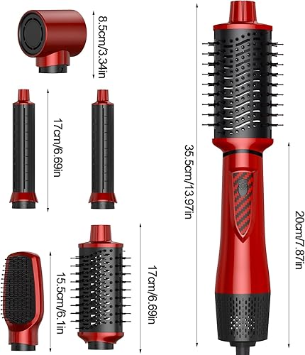Miniatura 8 de 5 en 1 Air Styler Rizador y Secador de Pelo, Cepillo Secador de Cabello Iónico Negativo de Baja Velocidad, Estilizador Multi Pelo, Cepillo Secador