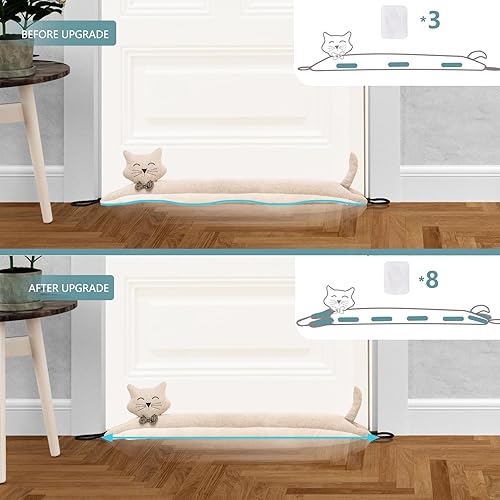 Miniatura 51 de Marwood Tope para debajo de la puerta, tapón de viento de 32 pulgadas para puerta y ventana, tapón de aire francés con peso para puerta delantera