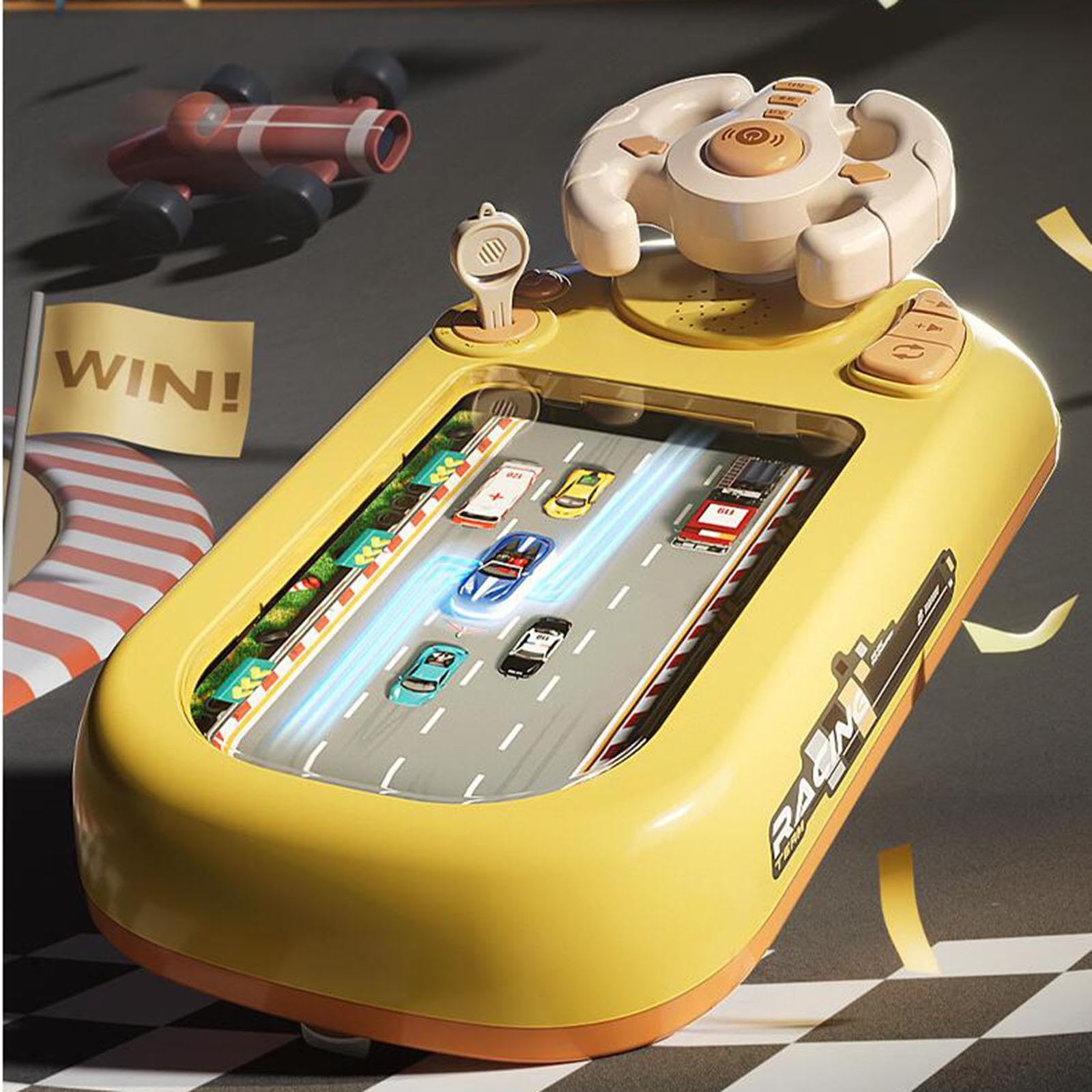 Volante Giocattolo, Giocattolo di Guida per Bambini, Volante Musicale, Simulazioni di Avventure di Guida, Giocattolo Educativo con Pulsanti Pe, giallo, Taglia unica