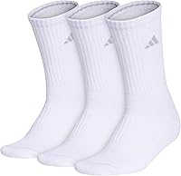 adidas Women's Cushioned Crew Socks 3-Pack - Sweat-Wicking Climacool, Arch Support, Comfortable Gym Socks