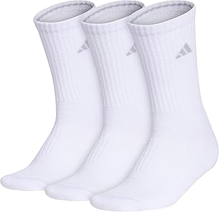 adidas womens Cushioned Crew Socks (3 Pairs) Durable & Comfortable
