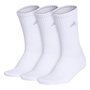 adidas Womens Cushioned Crew Socks 3 Pairs Durable Comfortable
