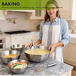 5-Piece Stainless Steel Mixing Bowls Set for Kitchen, Nesting Bowls for Mixing, Baking, Prepping, Cooking and Serving Food, Metal Mixing Bowls Dishwasher Safe (5)