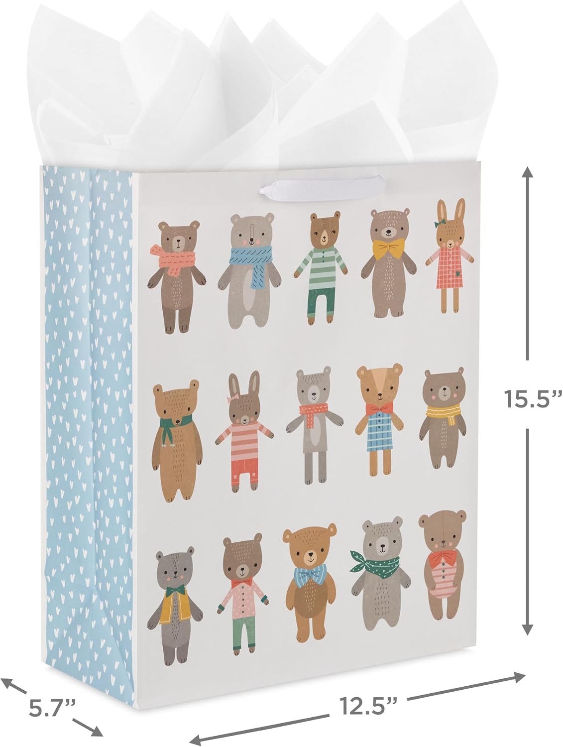 Hallmark 15" XL Gift Bag with Tissue Paper (Bears and Bunnies) for Kids image 3