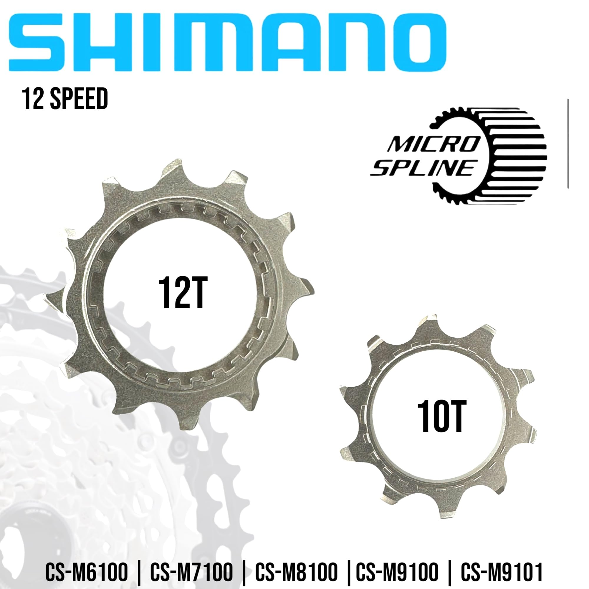 Verschleiß Ersatz Original Ritzel kompatibel mit Shimano Deore SLX XT XTR MTB Ebike für Micro Spline Freilauf 12-Fach Kassetten CS-M6100 I CS-M7100 I CS-M8100 I CS-M9100