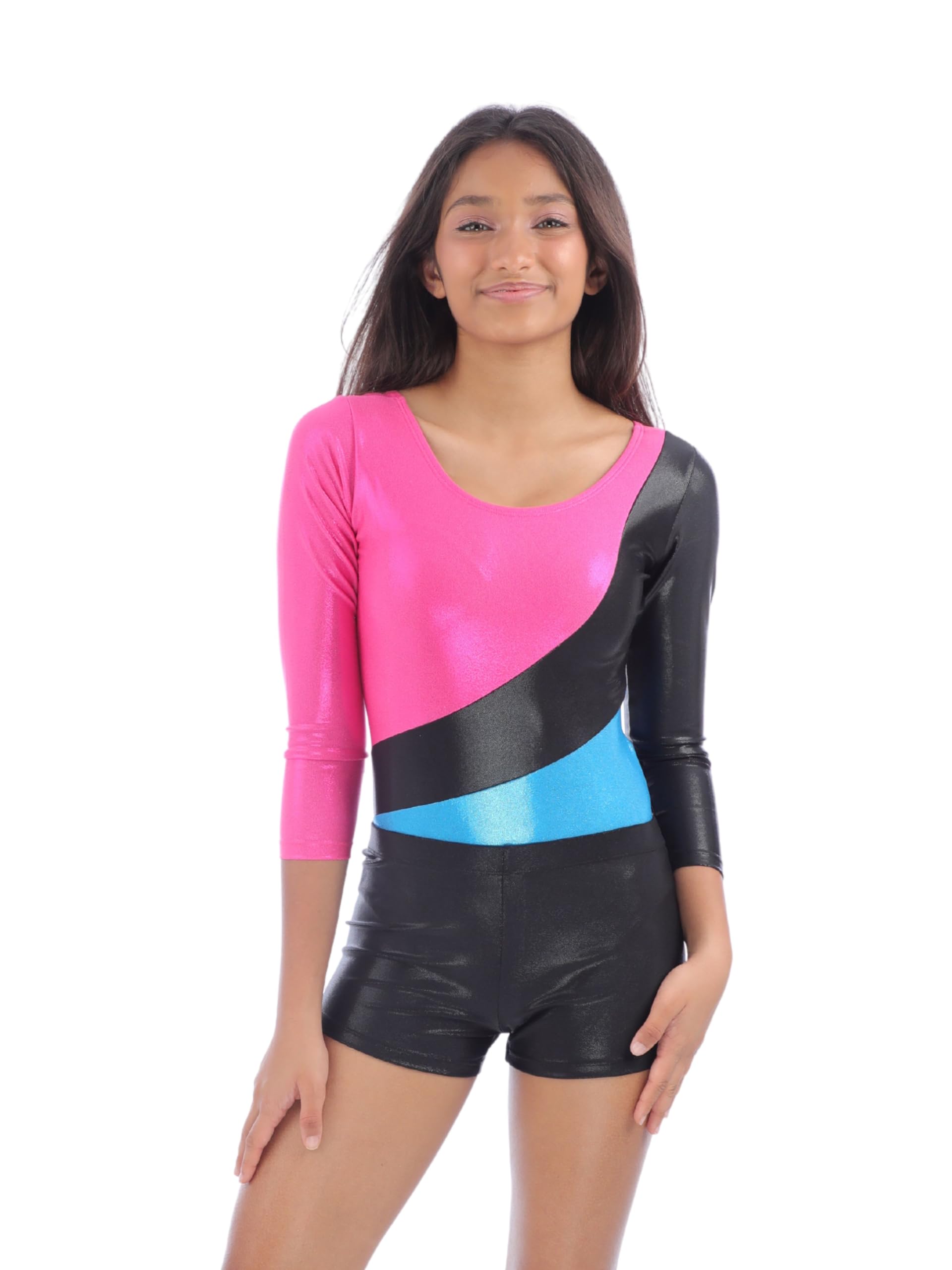 IKAANYA Girls or Women Full Sleeves Rhinestones Leotard - Ideal for Gymnastics, Dance, Yoga, Acrobatics or Performance (Toddlers, Kids, Adults)-image-33