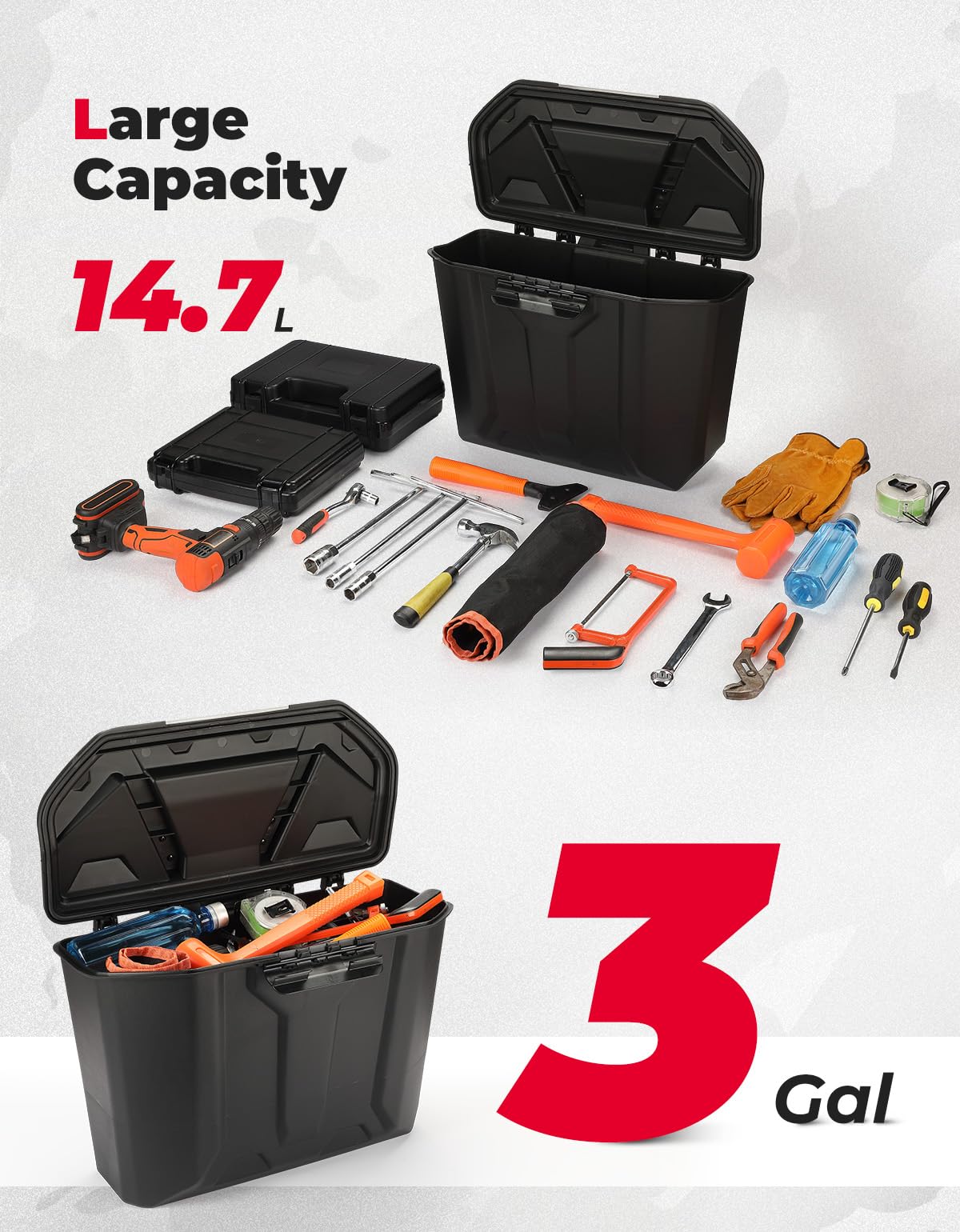 KEMIMOTO Removable Storage Bins, Driver & Passenger Under Seat Storage Box, Compatible With 2016-2025 Can-Am Defender & Defender MAX HD5 HD7 HD8 HD9 HD10, OEM Replace 715003314 In | Whizz Under-Seat - Foto 3