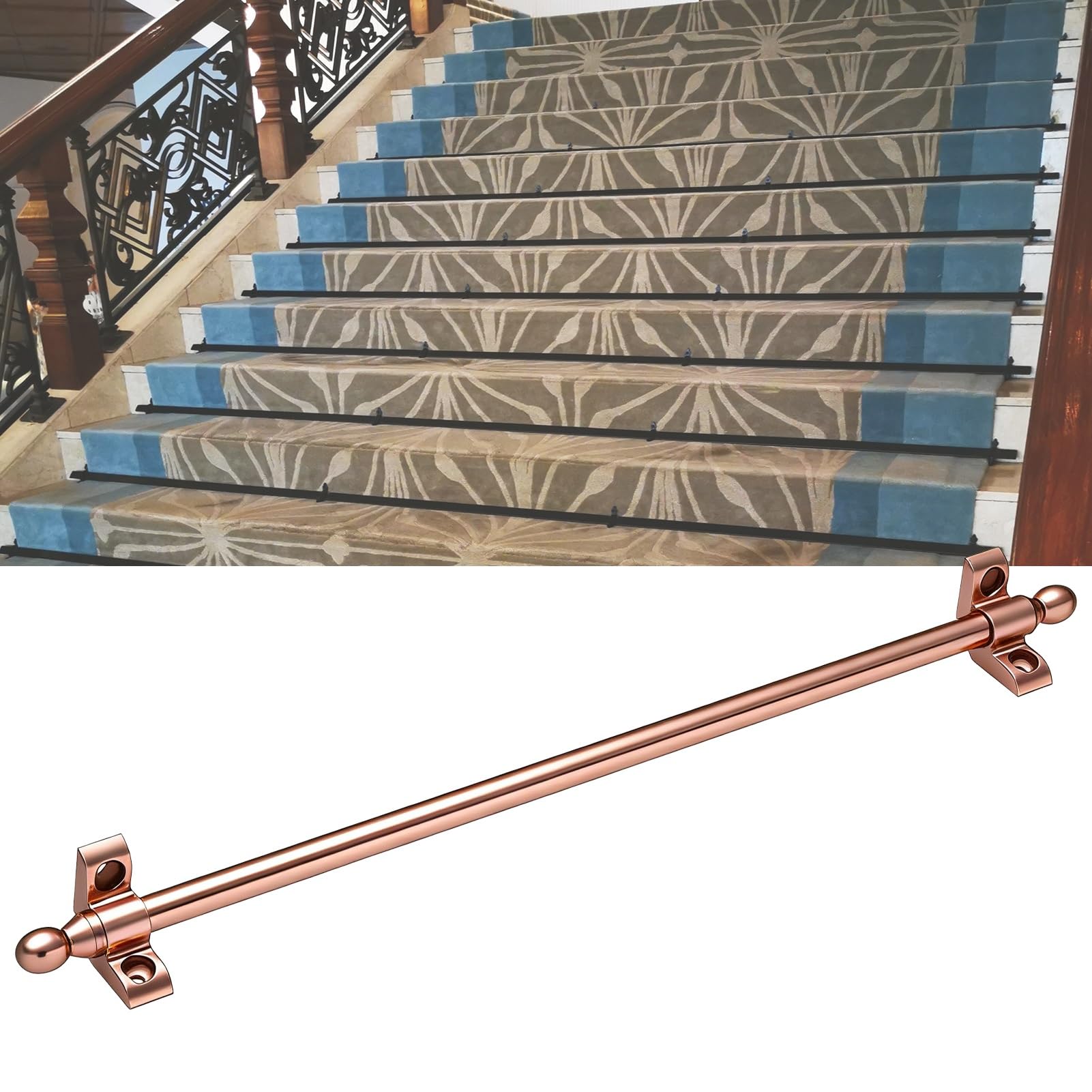 Barras de escalera minimalistas de alta gama con soportes de diseño tubular ovalado