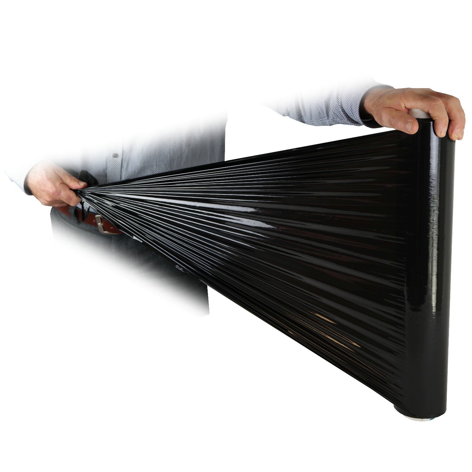 48 Rollen Stretchfolie schwarz 50cm breit 23my 2,1kg