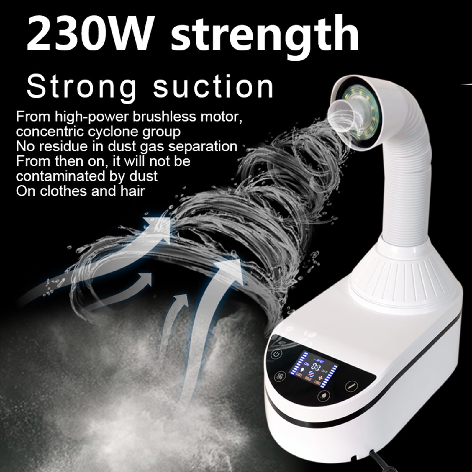 Vacío del colector del polvo de la uÚnica 230W con la luz del led, motor sin escobillas de 35000 RPM para el salón y el laboratorio dental, velocidad de succión ajustable, operación silenciosa, diseño