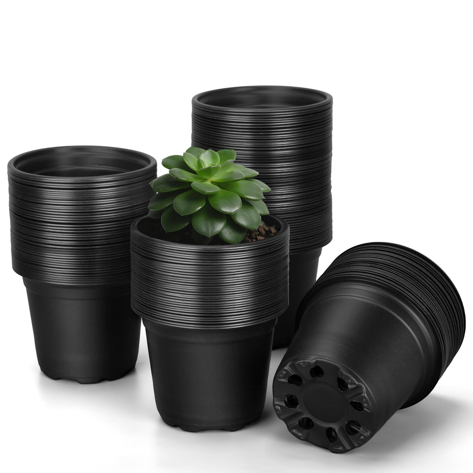 FUOAUYK Black Nursery Pots 80 Pcs