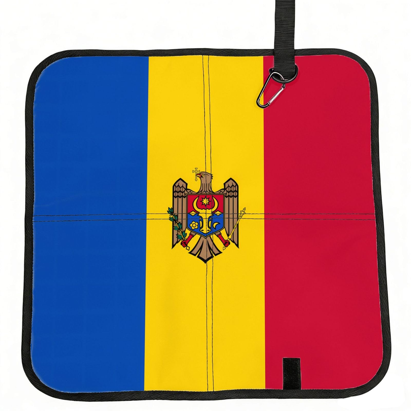 WZYCWB Flag of Moldova Foldable Seating Cushion with Carabiner - Stadium Mat for Camping, Hiking and Outdoor Activities