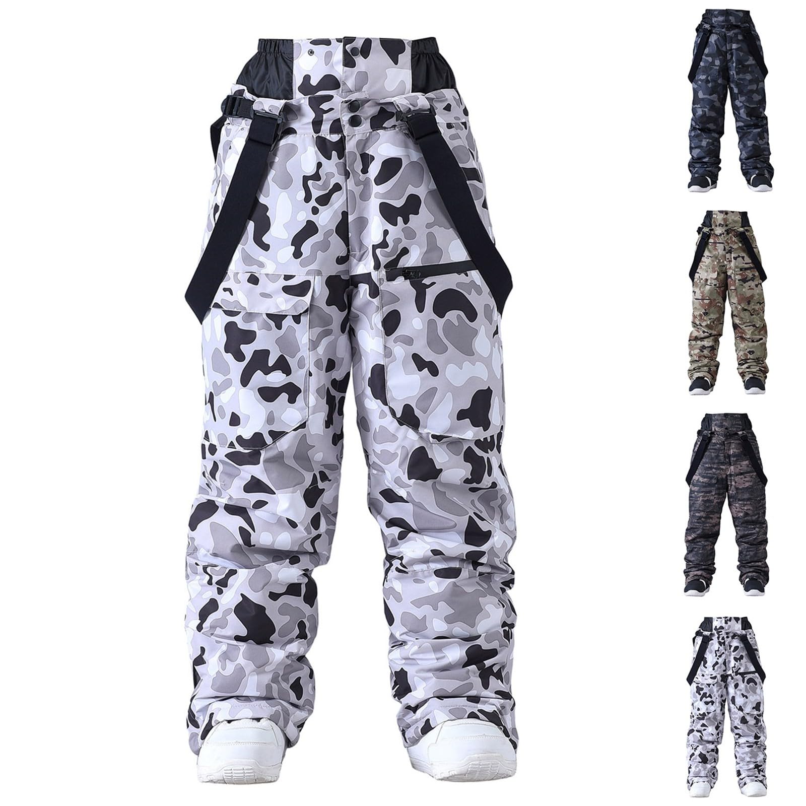 Genérico Pantalones de esquí impermeables a prueba de viento Camuflaje Hombre Pantalones de Snowboard Doble Espesor para Alpin Pantalones de Montaña Calientes Pantalones Técnicos Invierno Resistente
