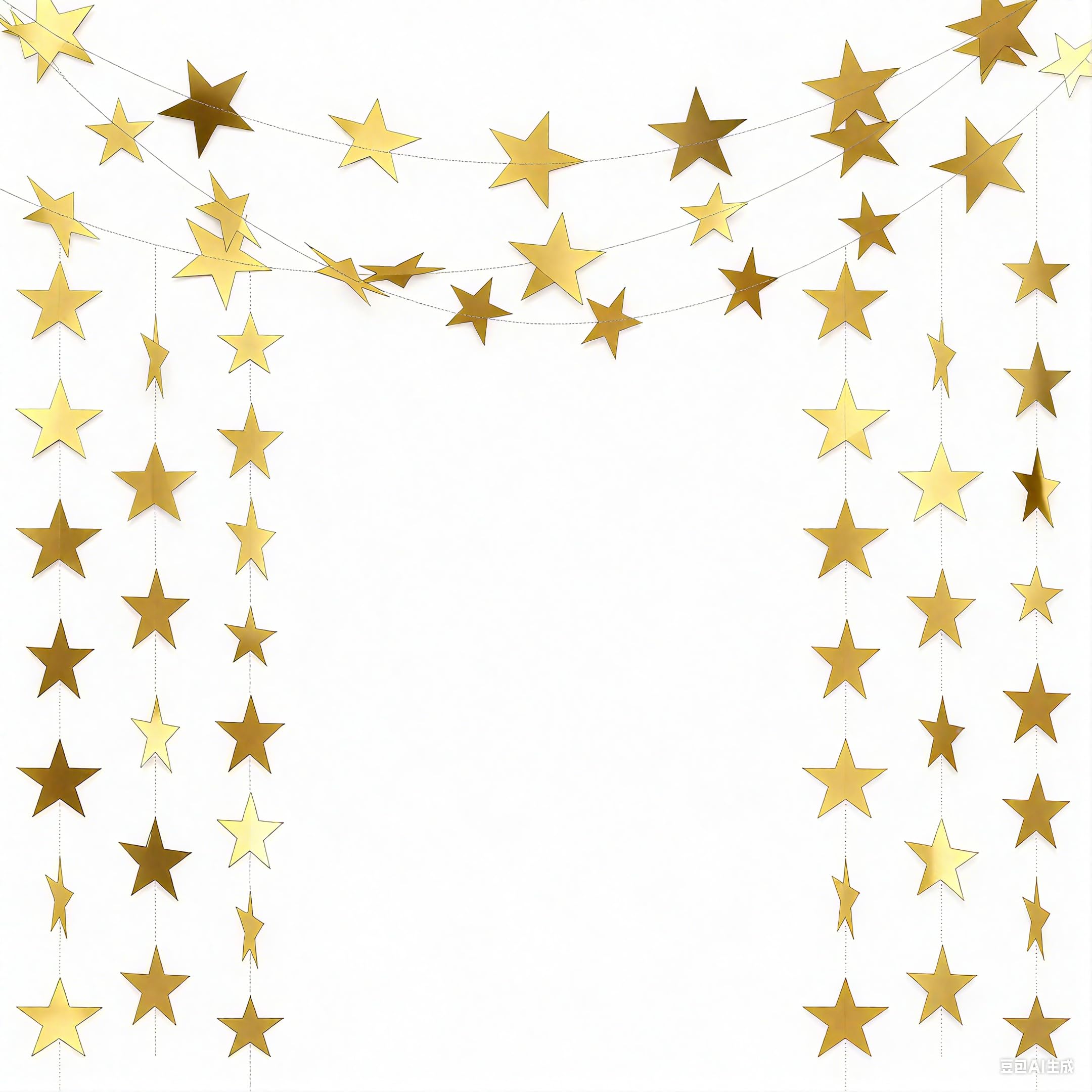 Gold Star Garland - 78ft Decorations for Parties -2