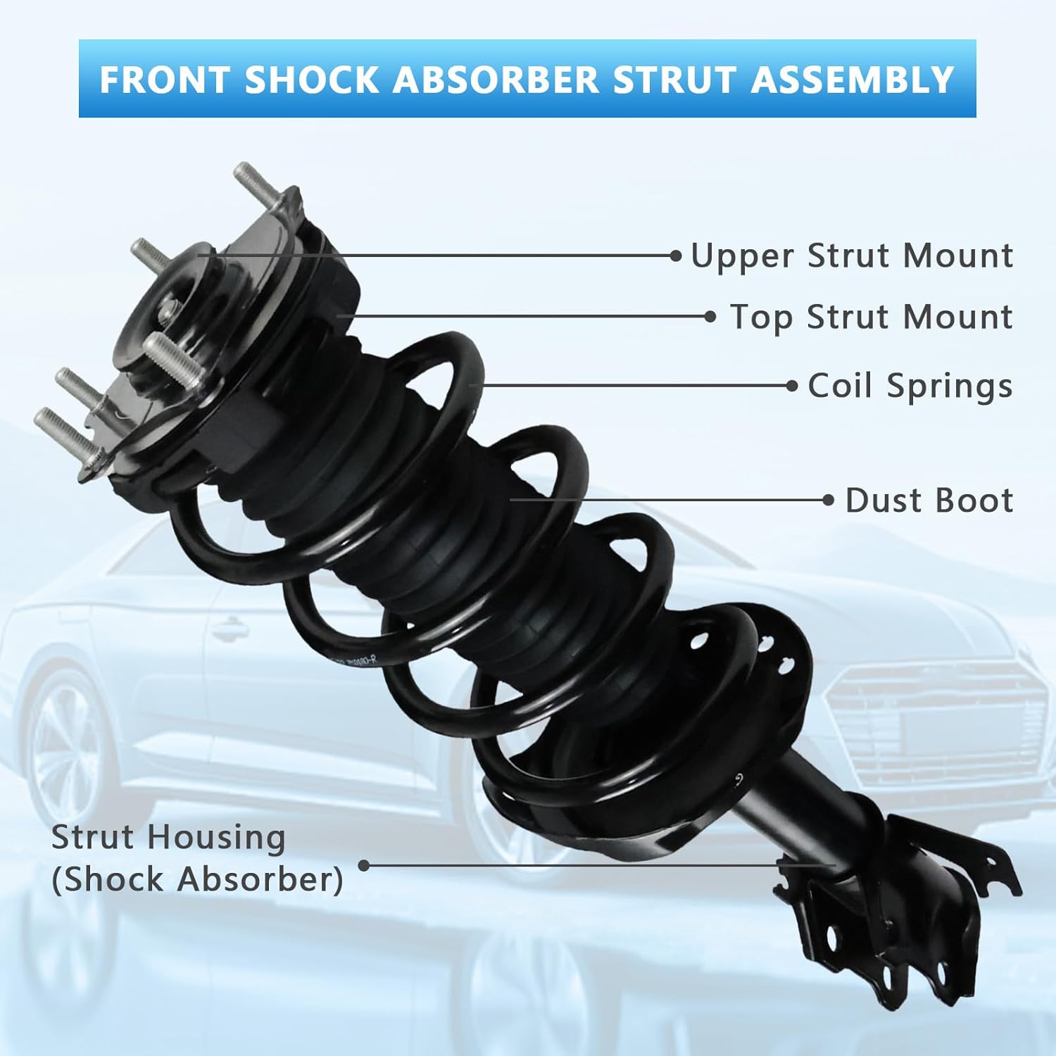 2 PCS Front Left & Right Shock/Strut & Coil Spring Assembly Fit for 2007-2014 Honda CR-V 2.4L L4, Replacement OE: 272492 272491