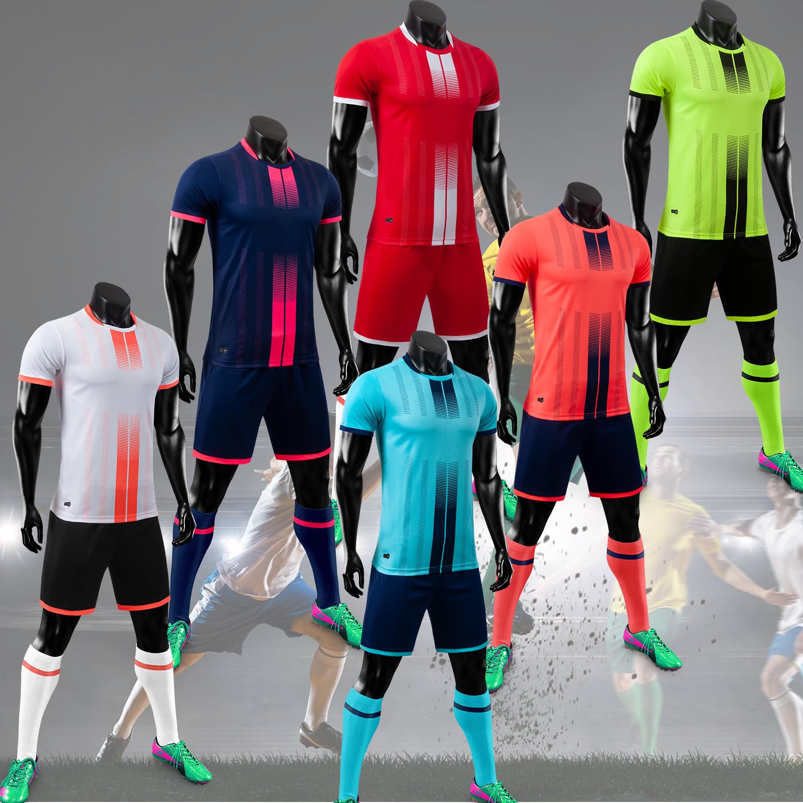 Maillot Football Personnalisé Fille Garçon Maillot Foot Personnalisable Adultes Hommes Femmes Ensemble Foot