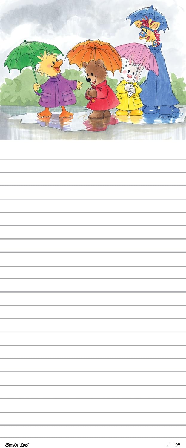 Suzy's Zoo Memo Note Pad, "Rainy Day Friends" 11105