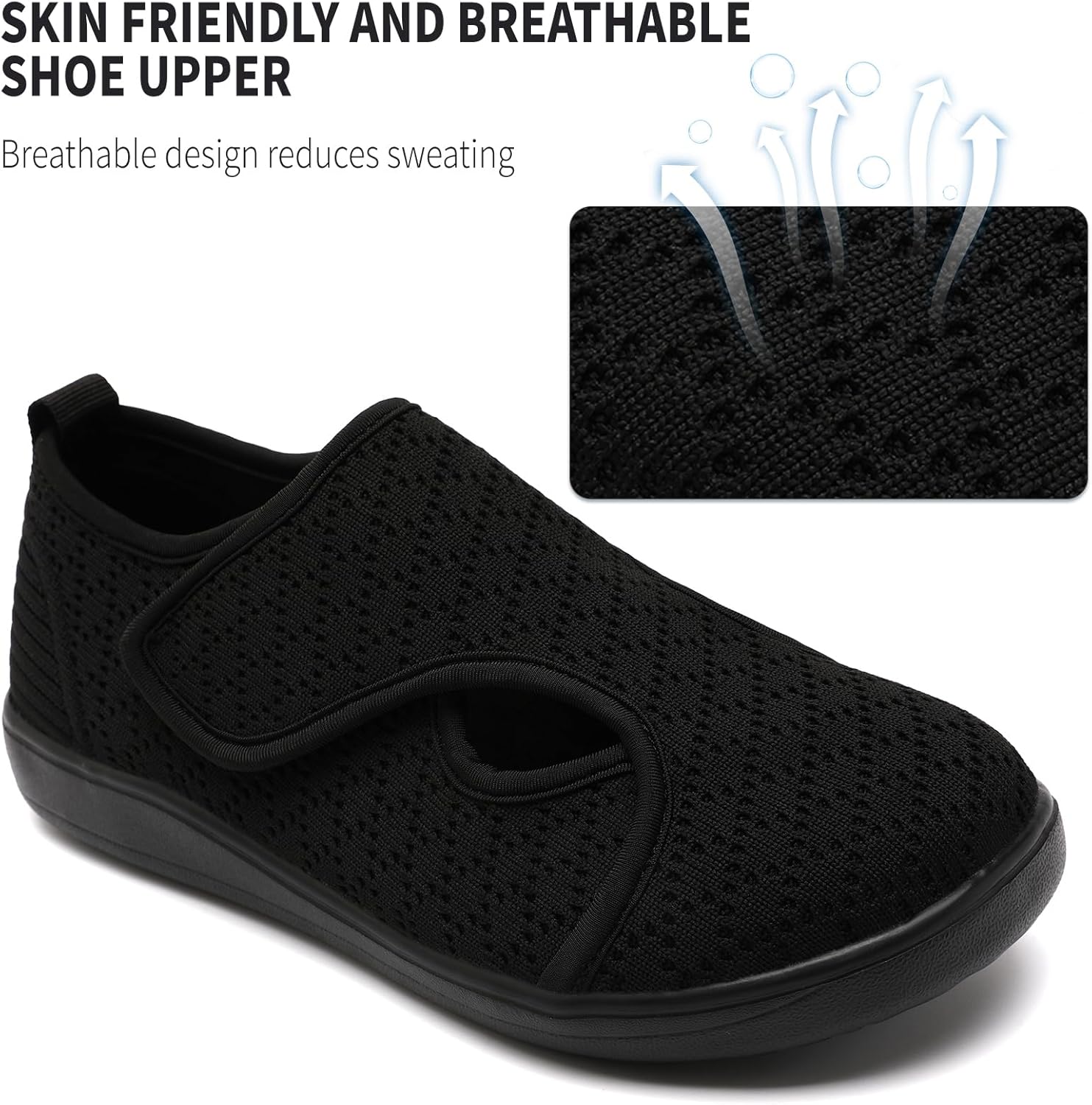 Womens Wide Diabetic Shoes Lightweight Adjustable Walking Barefoot Breathable Sneakers for Wide Width Arthritis Edema Orthopedic Shoe Zapatos para Mujer - Image 5