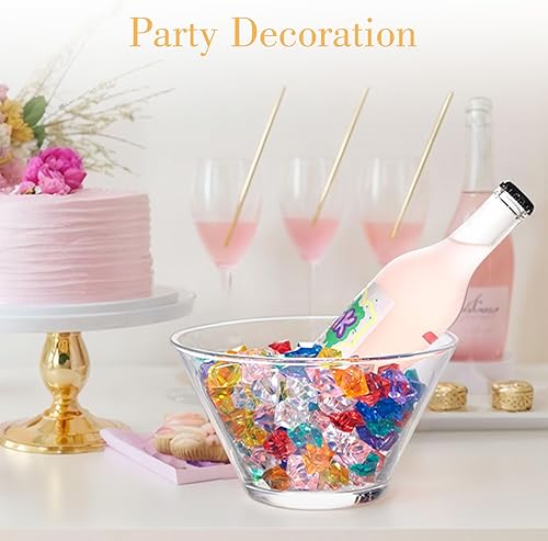 Miniatura 6 de DomeStar - Hielo triturado falso multicolor, 150 unidades, cubos de hielo de plástico, diamantes falsos, gemas de cristales para decoración de