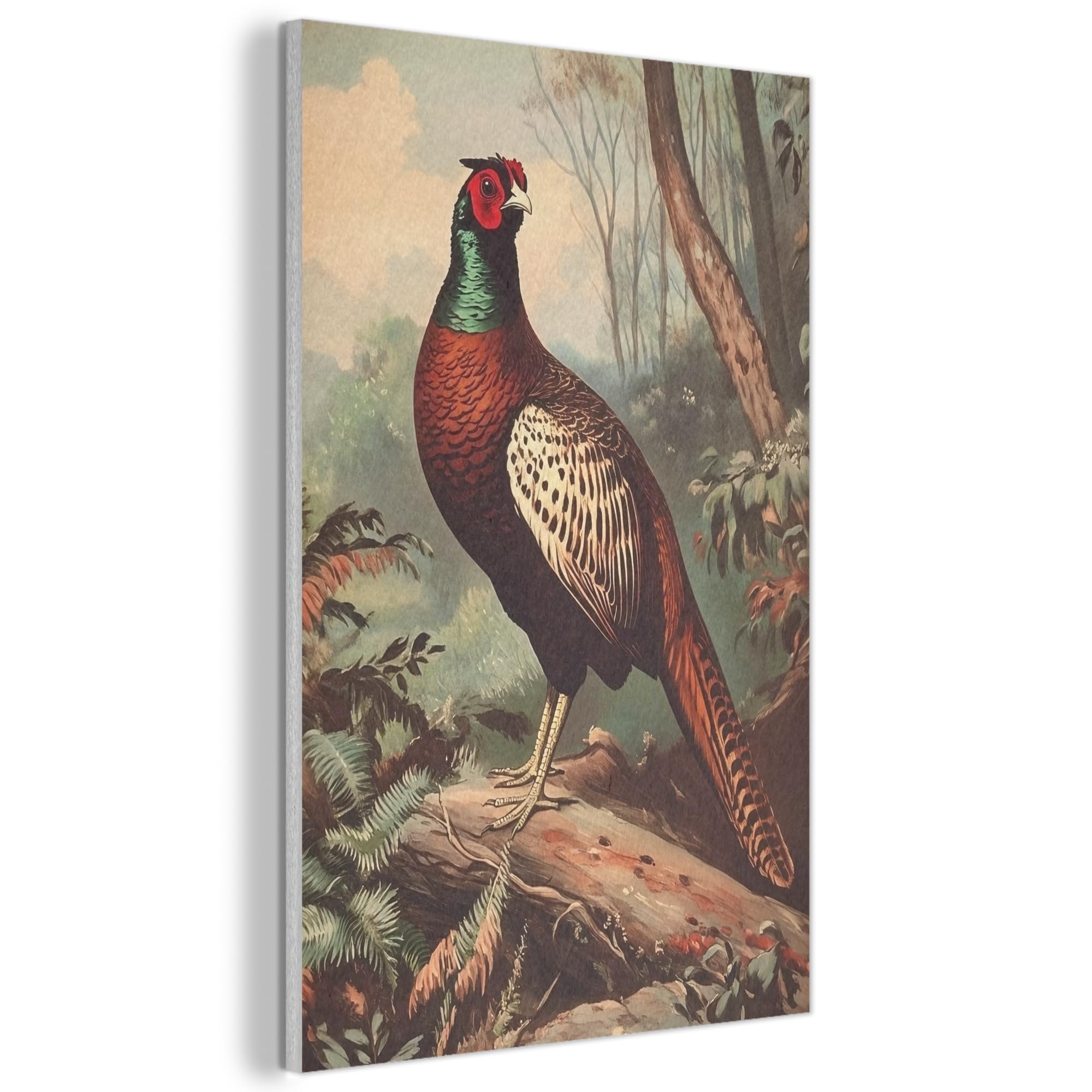 MuchoWow© Felt Panel 60x90 cm Room Style Piece Wallfillers Visual Display Decoration Wall Art Pheasant - Forest - Green - Landscape