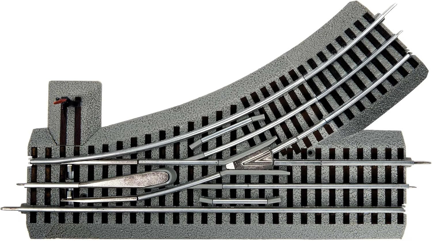 Lionel O31 Left-Hand FasTrack Manual Switch with Quarter Curve Section, O Gauge Train Track Accessory for Lionel FasTrack Layouts, Age 14+
