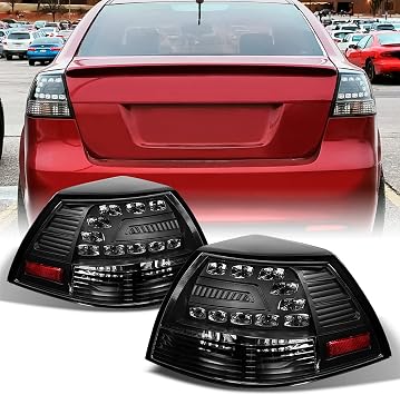 AKKON - For 08-09 Pontiac G8 GT GXP Sport Sedan Rear Black Bezel LED Tail Lights Brake Lamps Replacement Pair