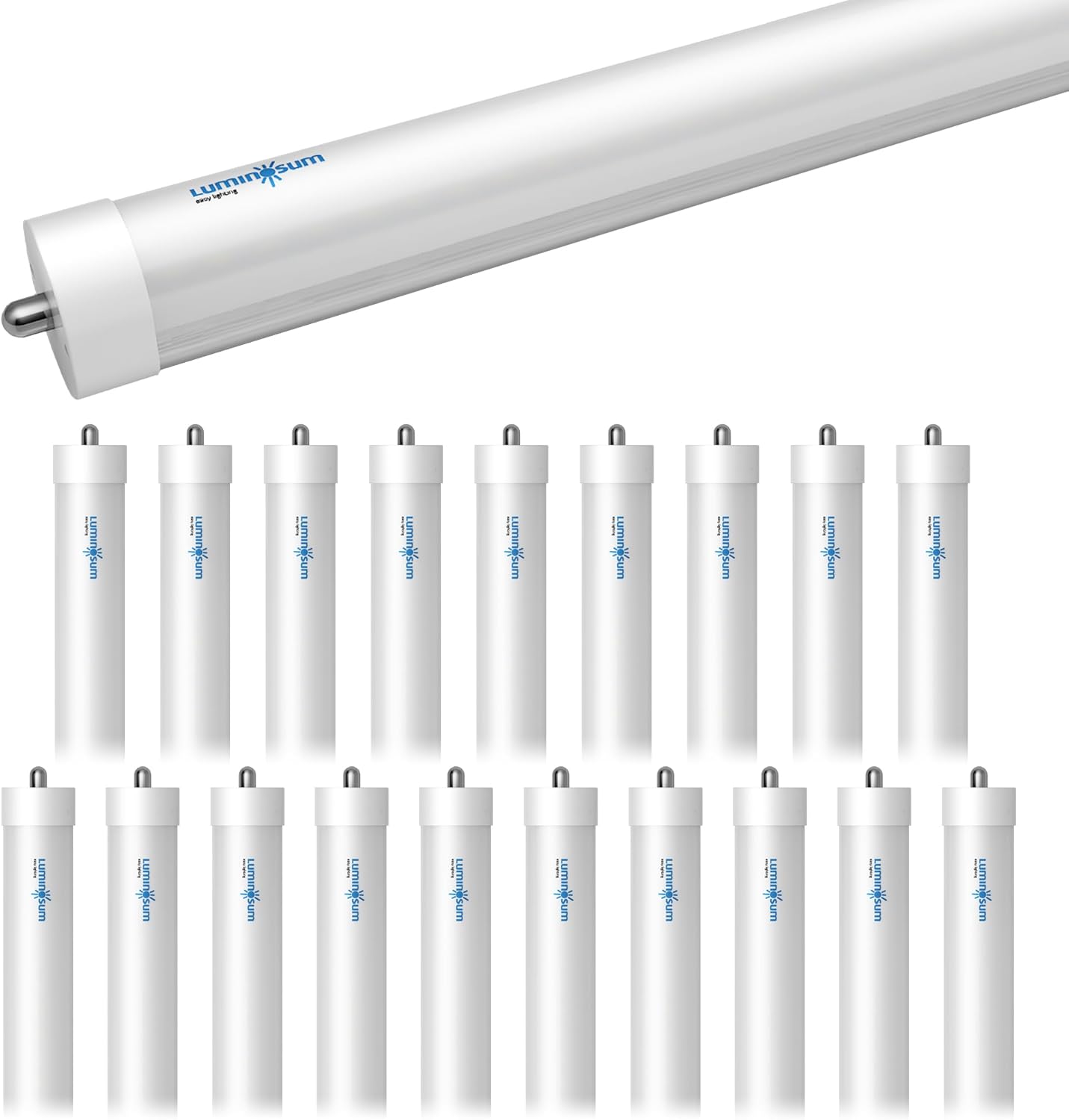 8ft T8 LED Bulbs 40W 80W Equivalent, 5000k Daylight 4000LM, FA8 Single Pin Tube Light, Dual-End Power Ballast Bypass, T8 T10 T12 Fluorescent Replacement, Frosted Cover ETL Certified 20-Pack
