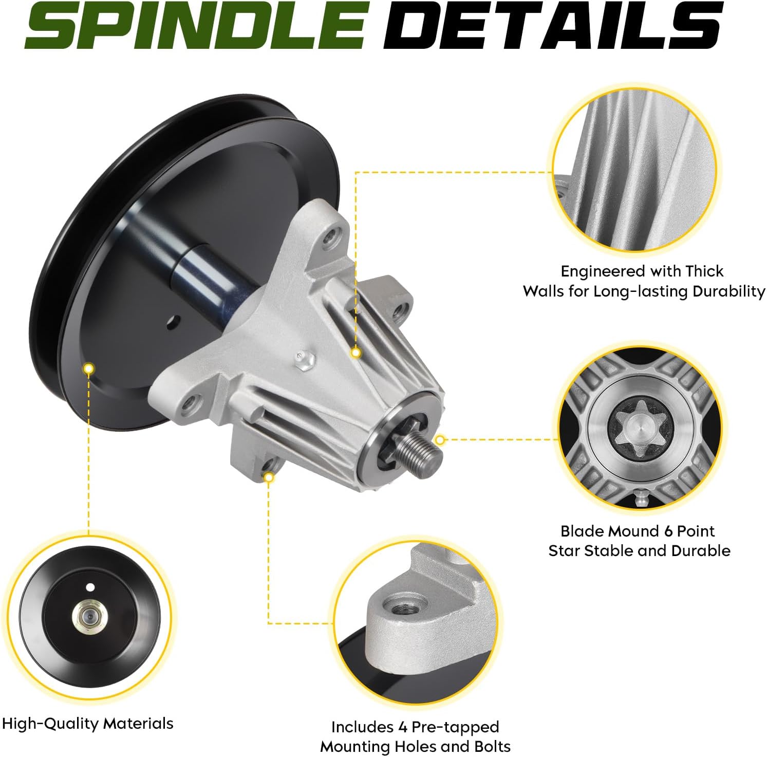 46 Inch Deck Rebuild Kit Fit for Cub Cadet LTX1045 LTX1046 LTX1046VT, with 2 Spindles 618-04636 618-04865 918-04636, 2 Idlers 753-08171 756-04129, 1 Belt 954-04219 754-04219
