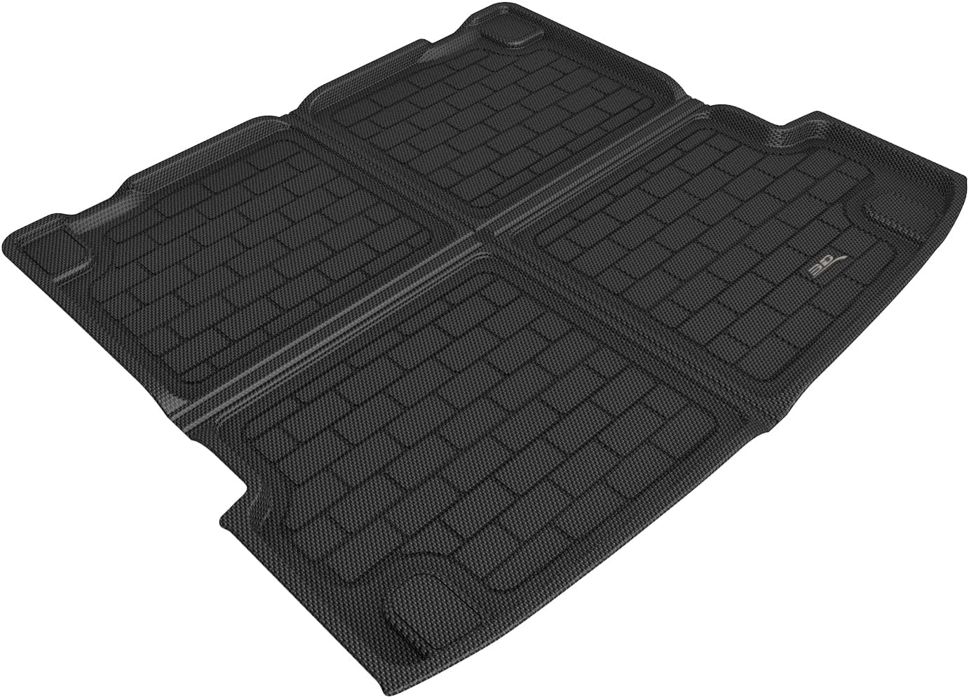 3D MAXpider Custom Fit Kagu Cross Fold Cargo Liner (Black) Compatible with BMW X6 (G06) with Spare Tire 2020-2026 - Cargo Liner