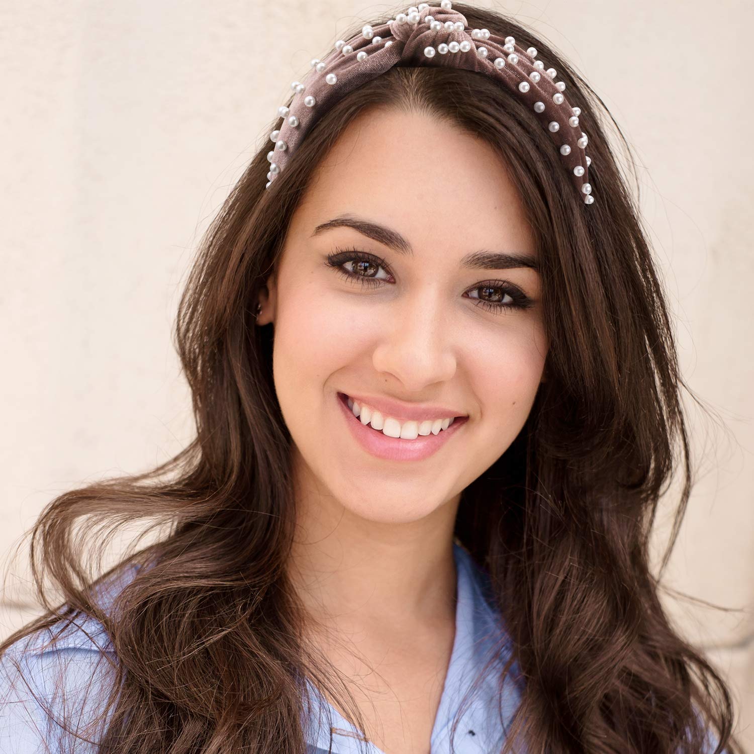 Amazon.com : WILLBOND 3 Pieces Pearls Headband Knotted  display picture 2