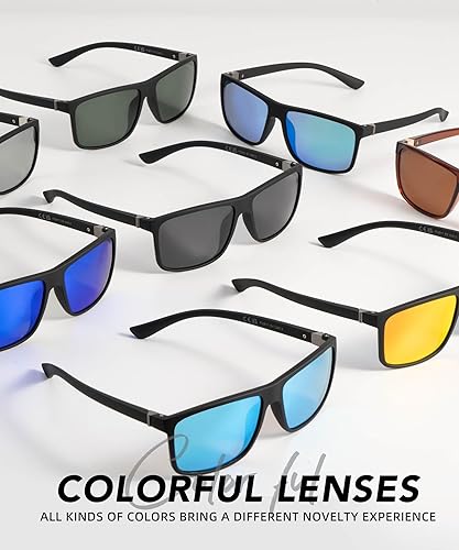 Miniatura 5 de Gafas de sol polarizadas para hombre, marco rectangular, gafas de sol polarizadas para hombre, gafas de sol deportivas con protección UV400