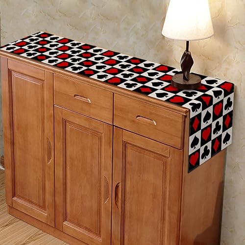 Miniatura 5 de Nepnuser Camino de mesa de lino de casino de Las Vegas para decoración de fiesta de póquer decoración de fiesta de cumpleaños comedor cocina