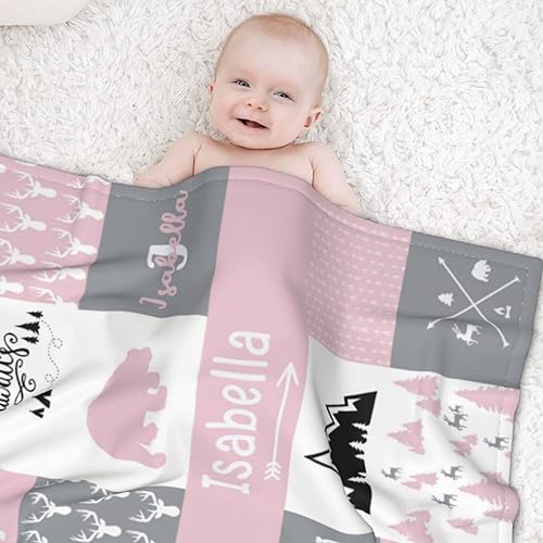 Miniatura 4 de Mantas de bebé personalizadas para niñas y niños, mantas de bebé personalizadas con nombre arcoíris para niños, regalos personalizados para bebés,