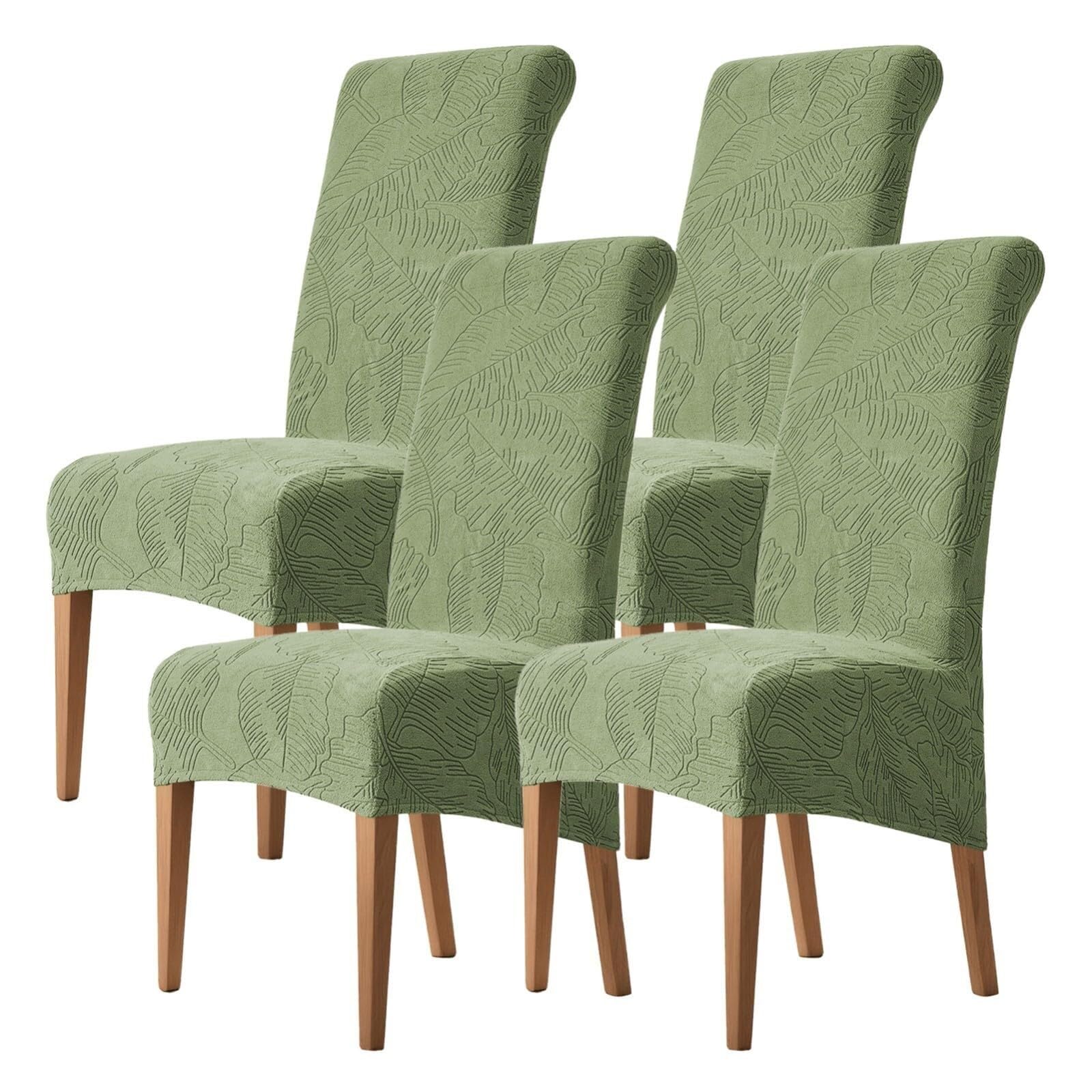 NMVAWIPT Stretch High-Back Dining Chair Covers, Removable Washable Protectors For Home, Restaurant, Banquet(#1,4Pcs)
