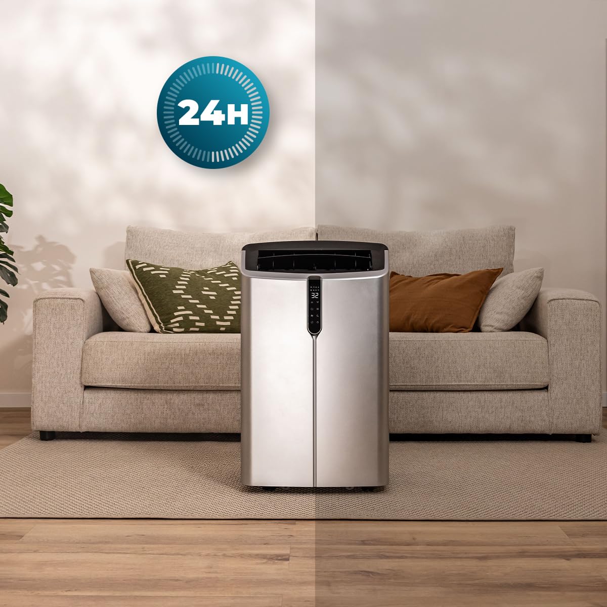 Cecotec Condizionatore Portatile Pompa di Calore ForceClima 14800 Nux Heating. 14000 BTU, Telecomando, Display LED, 5 Modalità, 3 Velocità, Timer, Copertura 30-35m², Benessere Tutta la Casa