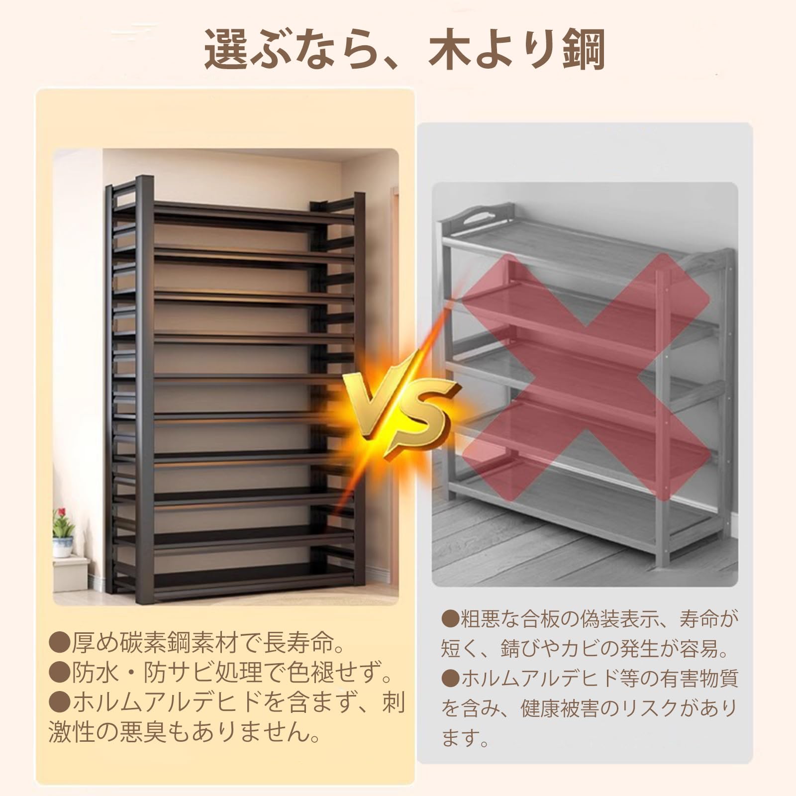緑5層70cm多機能シューズラックは実用的でシンプルで、設置する必要はありま4 Amazon｜yxcen-homeシューズラック スチールラック 高さ調整可 大容量