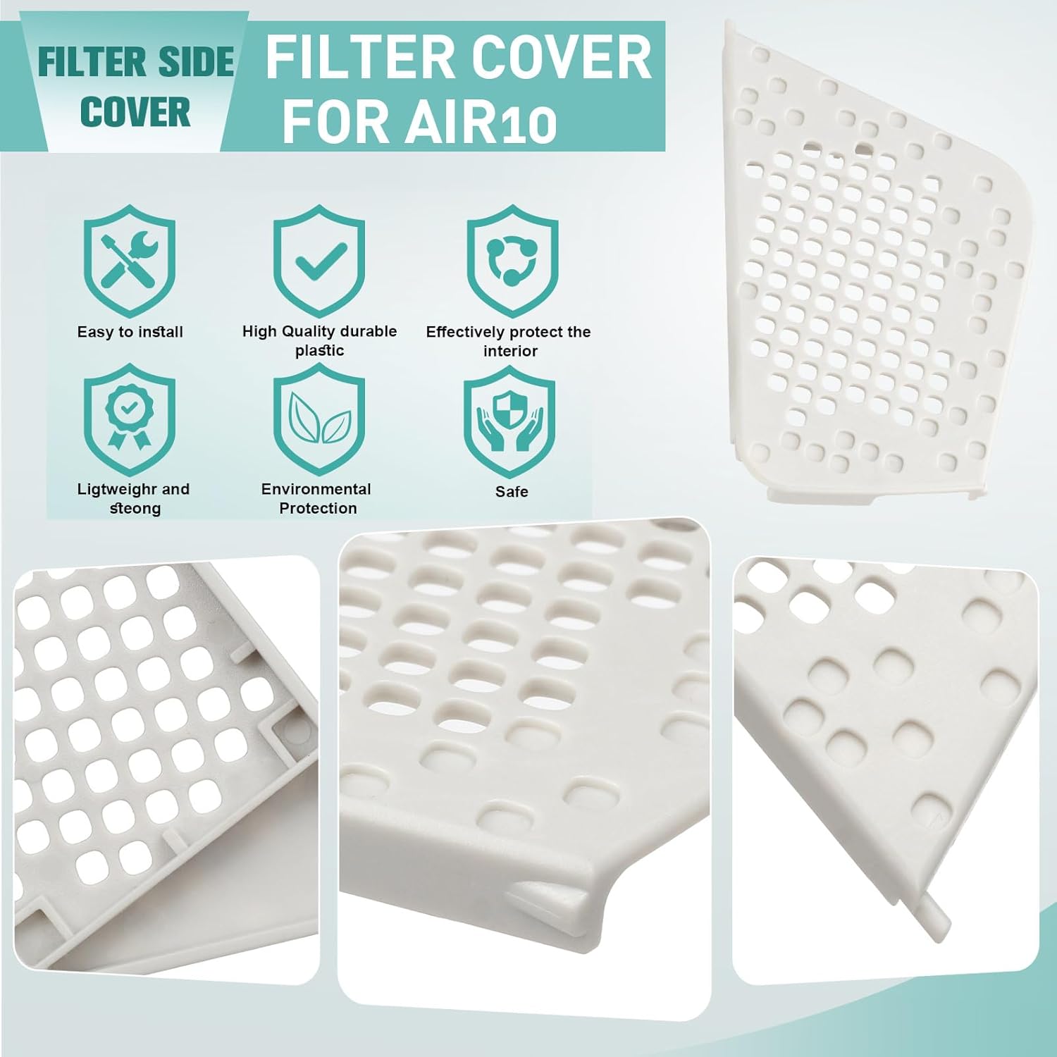4 Pack 19729 Filter Side Cover Compatible with ResMed AirSense 10, AirStart 10, AirCurve 10 CPAP/AutoSet/VPAP Machines - Universal Replacement for Plastic Side Filter Cover (Gray)