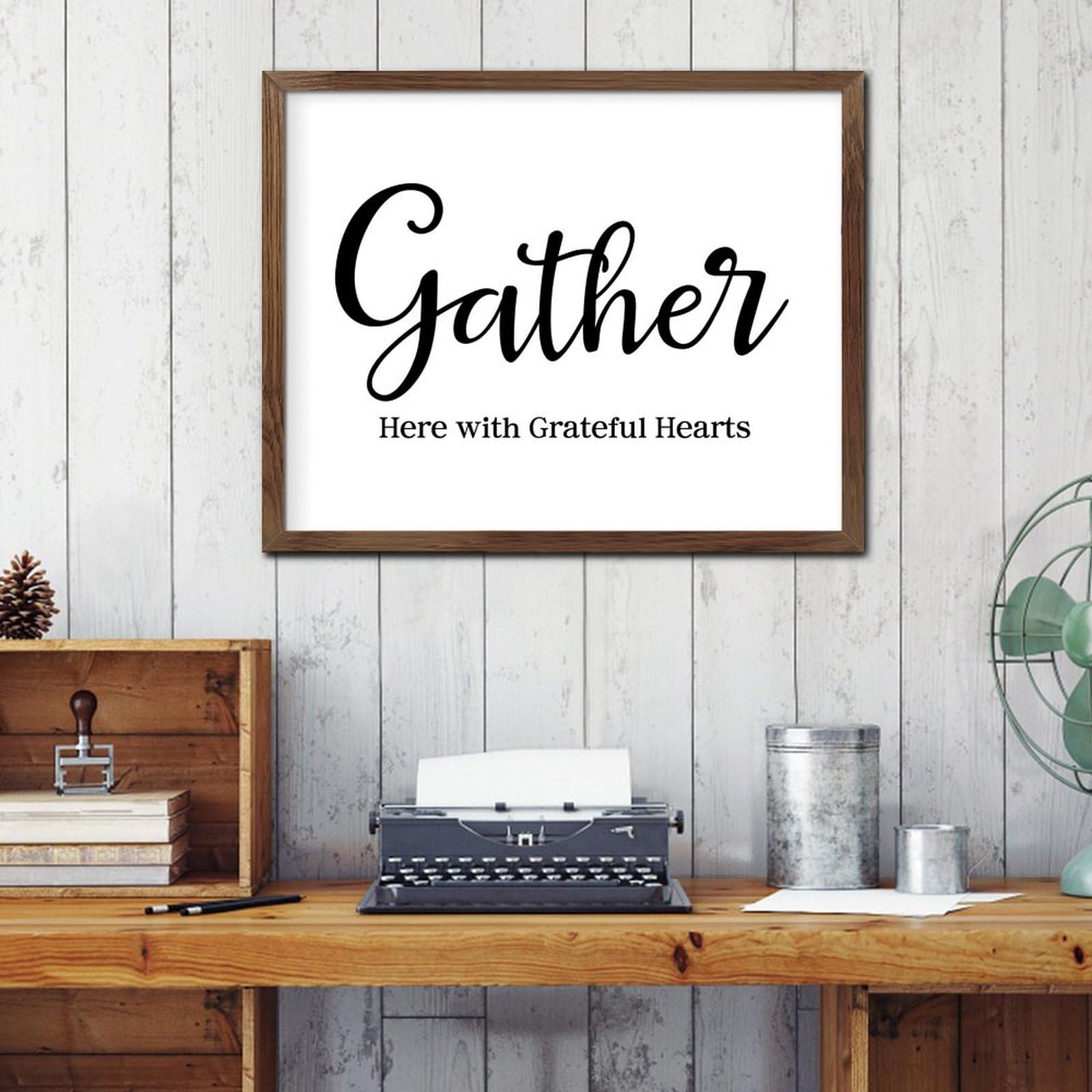 Art chrétien catholique Gather Here en bois, cadeau de crémaillère