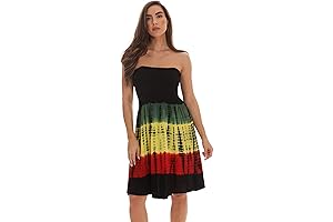Reggae Vibes: The Perfect Summer Strapless Tube Short Dress